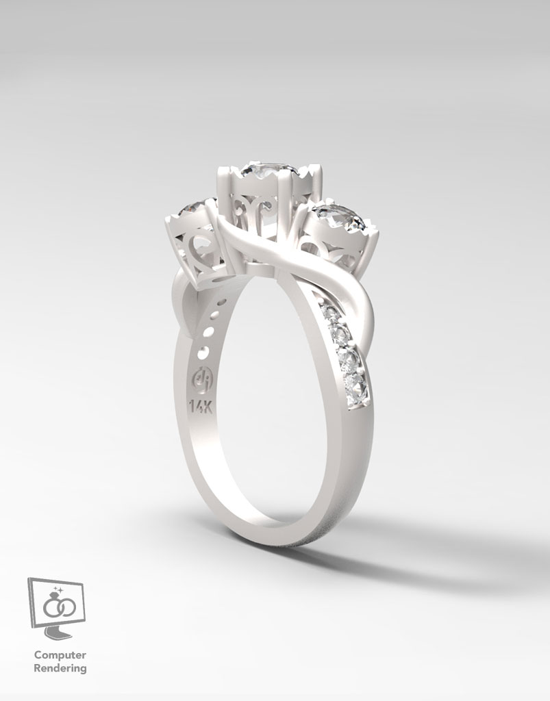 3 Stone Miracle Top Diamond Ring – 1 tcw - Image 4