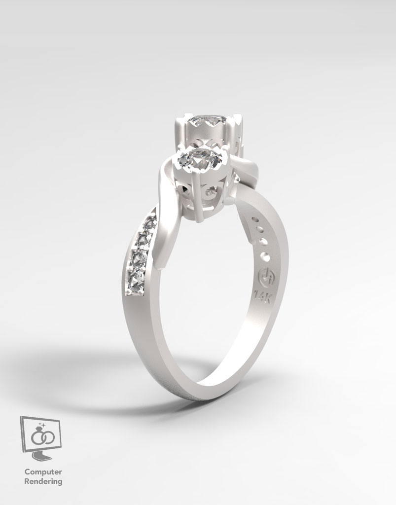 3 Stone Miracle Top Diamond Ring – 1 tcw - Image 2