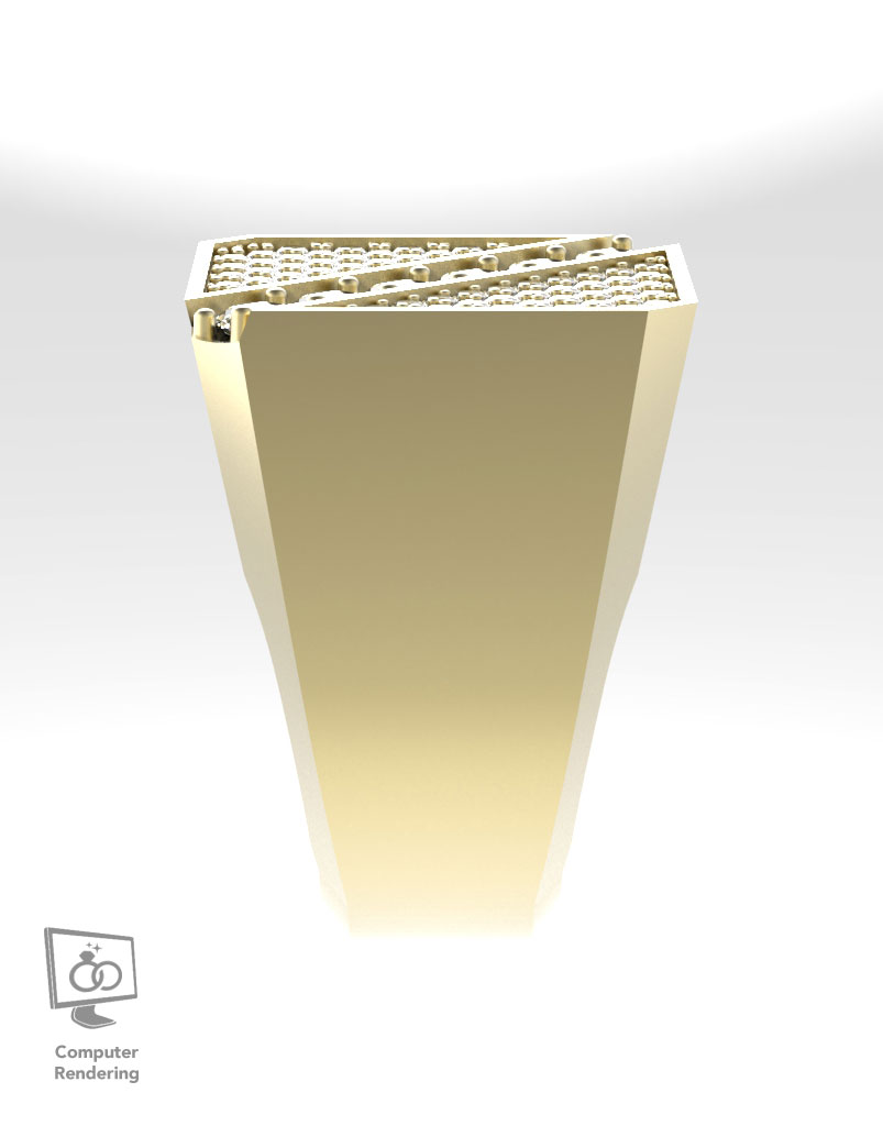 Square Top Angled Diamond Row - 14K Yellow Gold - Image 3