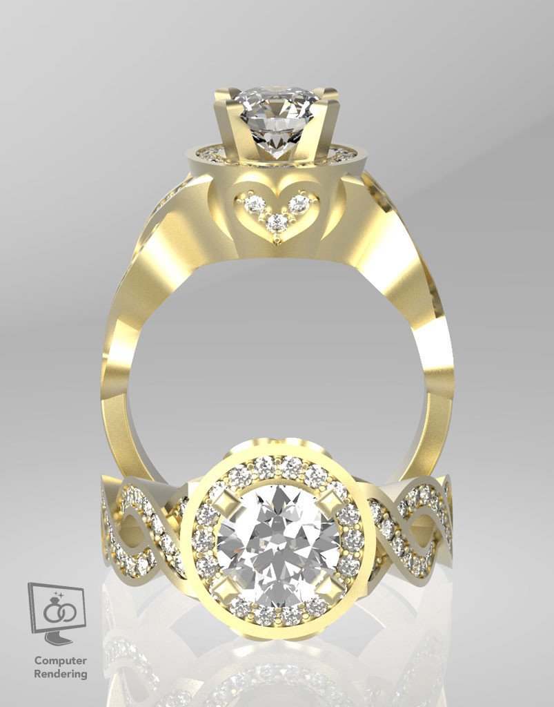 Infinite Love 1ct Center w/ Shadow Band - Image 9