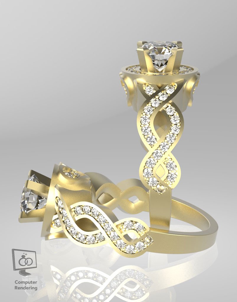 Infinite Love 1ct Center w/ Shadow Band - Image 8