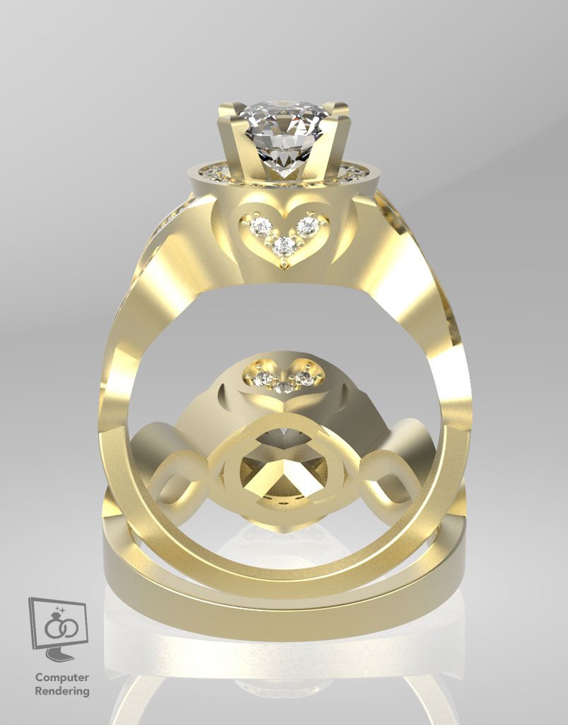 Infinite Love 1ct Center w/ Shadow Band - Image 7