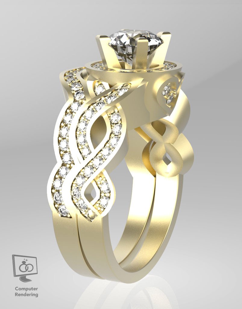 Infinite Love 1ct Center w/ Shadow Band - Image 6