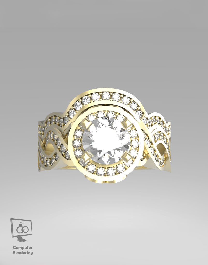 Infinite Love 1ct Center w/ Shadow Band - Image 2