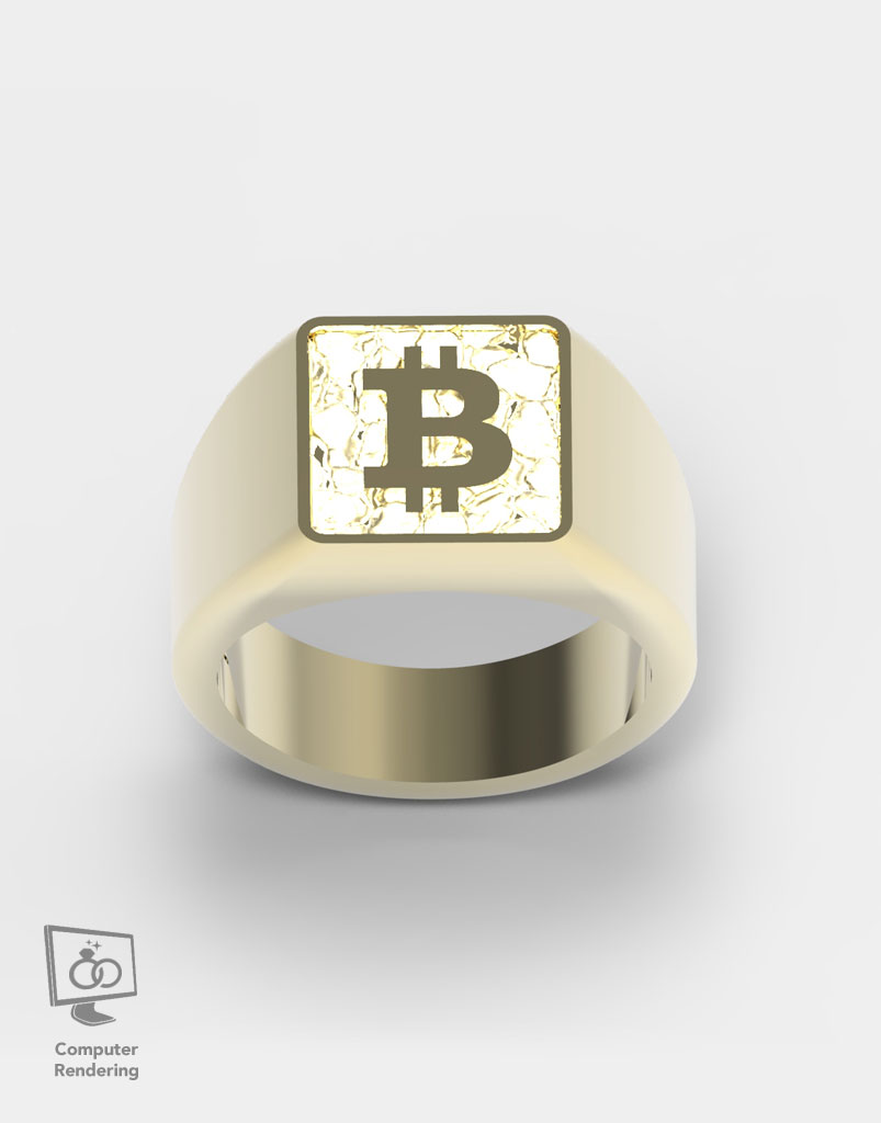 Bitcoin Ring in 14k Gold - Image 4
