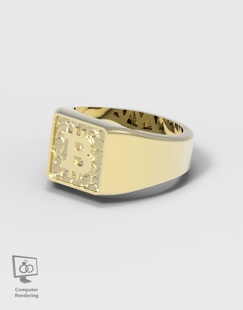 Bitcoin Ring in 14k Gold - Image 2