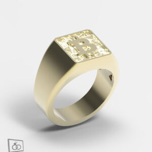 Bitcoin Ring in 14k Gold