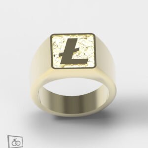 Litecoin Ring in 14k Gold