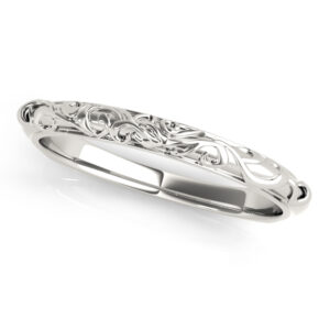Rounded Filigree Top Wedding Band